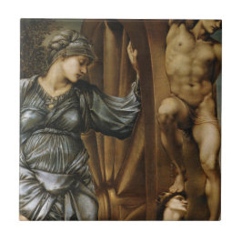 Azulejo Diosa girando la rueda de la fortuna (Burne-Jones)