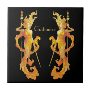 Azulejo Diosa guerrera de oro Thunder_Cove