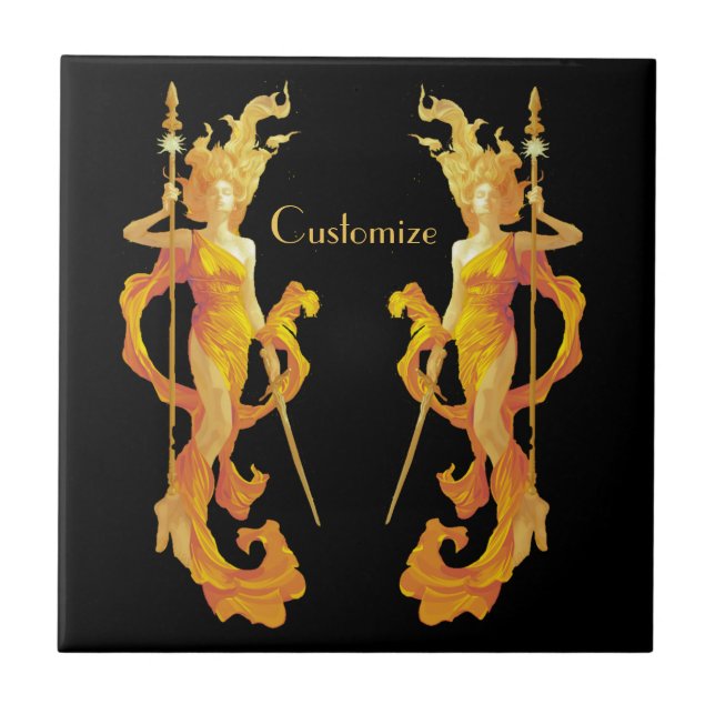 Azulejo Diosa guerrera de oro Thunder_Cove (Frente)