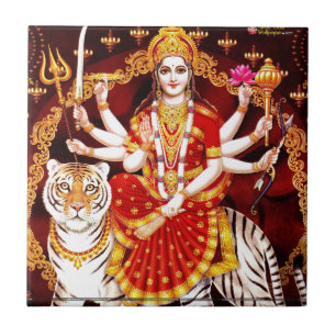 AZULEJO DIOSA HINDÚ DE VAISHNO DEVI