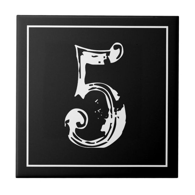 Azulejo Dirección de calle de época y mosaico de números d (Frente)