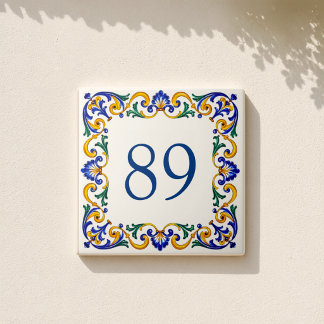 Azulejo Dirección de Villa Mediterránea Personalizada