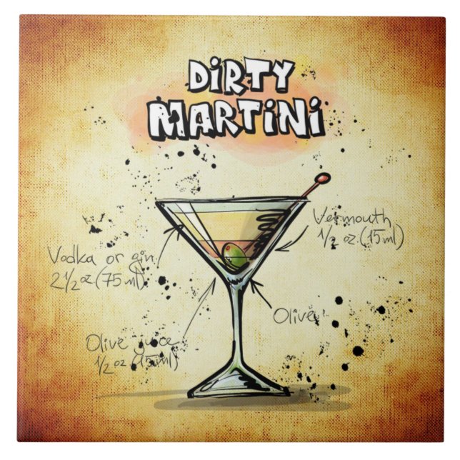 Azulejo Dirty Martini Recipe Bar Gold (Frente)