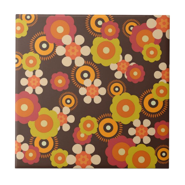 Azulejo Disco 70s 60s Retro Flowers Pop Culture (Frente)
