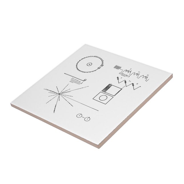 Azulejo Disco de oro del viajero de la NASA (Lado)