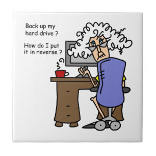 Azulejo Disco duro de vuelta cómico