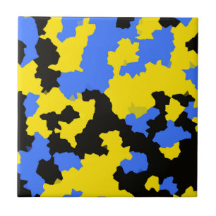 Azulejo Diseño abstracto amarillo azul negro