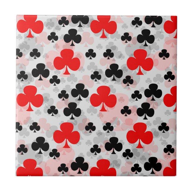 Azulejo Diseño abstracto del patrón del Club Red Black Clo (Frente)