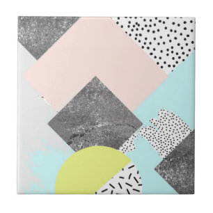 Azulejo Diseño abstracto geométrico de Scandi