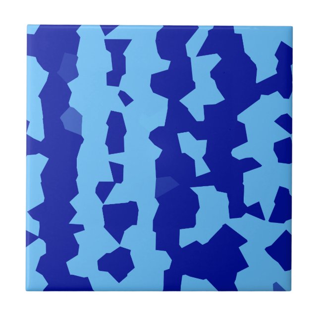 Azulejo Diseño abstracto irregular azul cyan (Frente)