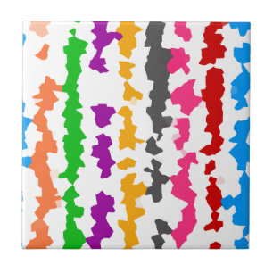 Azulejo Diseño abstracto irregular colorido blanco