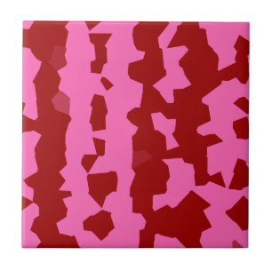 Azulejo Diseño abstracto irregular rosa granate rojo