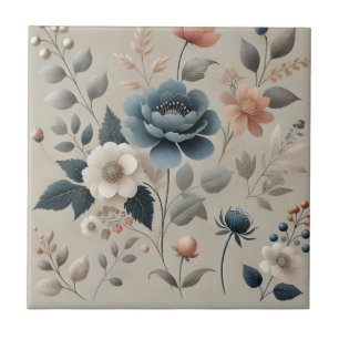 Azulejo Diseño acuático floral elegante primavera