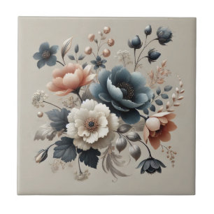 Azulejo Diseño acuático floral elegante primavera