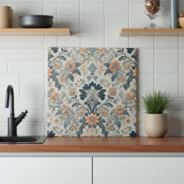 Azulejo Diseño acuático floral elegante primavera (Watercolor Floral Elegant Spring Design Ceramic Tile)