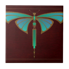 Azulejo Diseño animal de estilo Art Nouveau azul