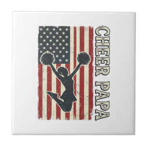 Azulejo Diseño Antiguo de Cheer Papa USA Bandera_1