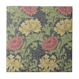 Azulejo Diseño Antiguo Wm Morris Chrysanthemum Repro Tile