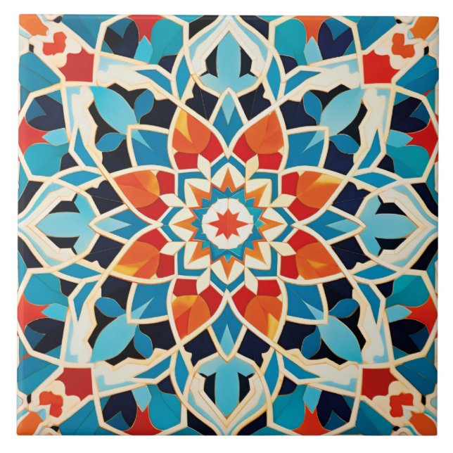 Azulejo Diseño árabe de cerámica temática (Frente)