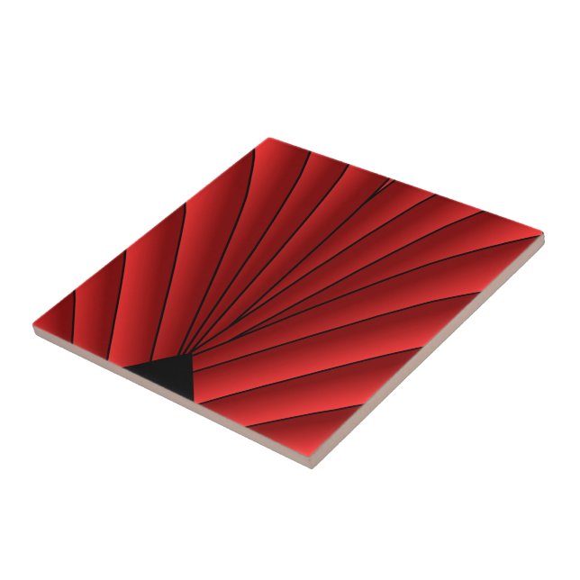 Azulejo Diseño Art Deco Rojo (Lado)