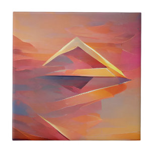 Azulejo Diseño artístico abstracto geométrico rosa arenas