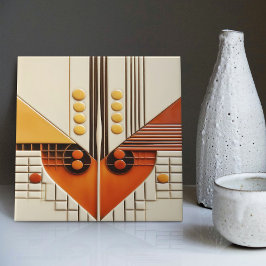 Azulejo Diseño artístico de simetría geométrica de mediado