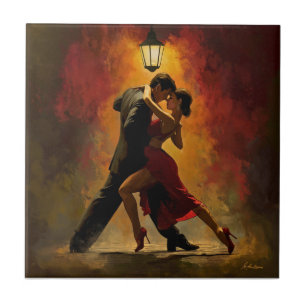 Azulejo ✨Diseño Artístico Romántico de Pareja de Tango Ele