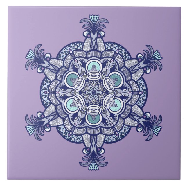 Azulejo Diseño Aves y Globos (Frente)