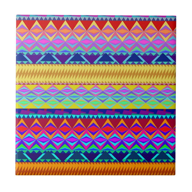 Azulejo Diseño azteca colorido (Frente)