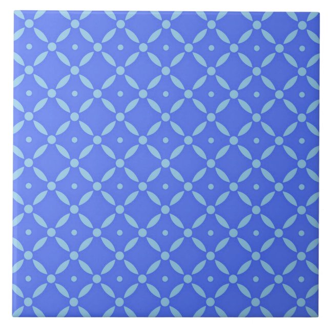 Azulejo Diseño azul de Quatrefoil (Frente)
