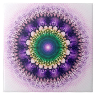 Azulejo Diseño azul del fractal natural