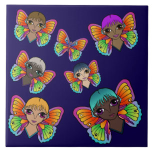 Azulejo Diseño Big Eyes & Butterflies