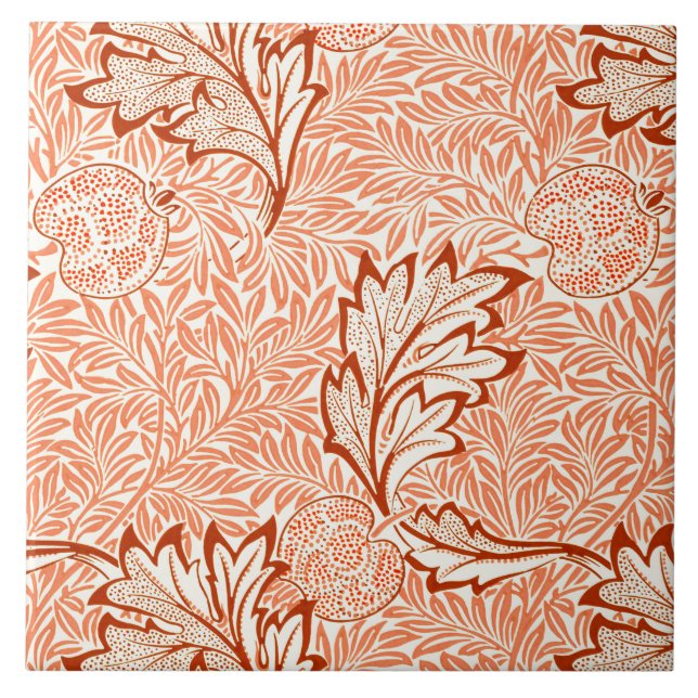Azulejo Diseño botánico de Apple William Morris (Frente)