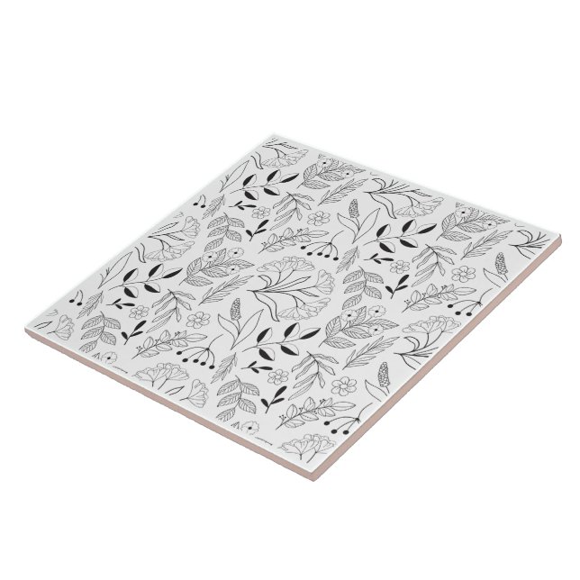 Azulejo Diseño Botánico Simple Moderno Decorativo   (Lado)