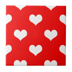 Azulejo Diseño de amor de corazón rojo