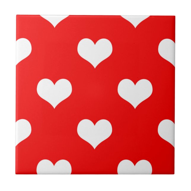 Azulejo Diseño de amor de corazón rojo (Frente)