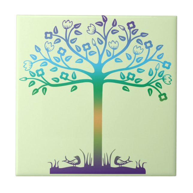 Azulejo Diseño de árbol de moda (Frente)