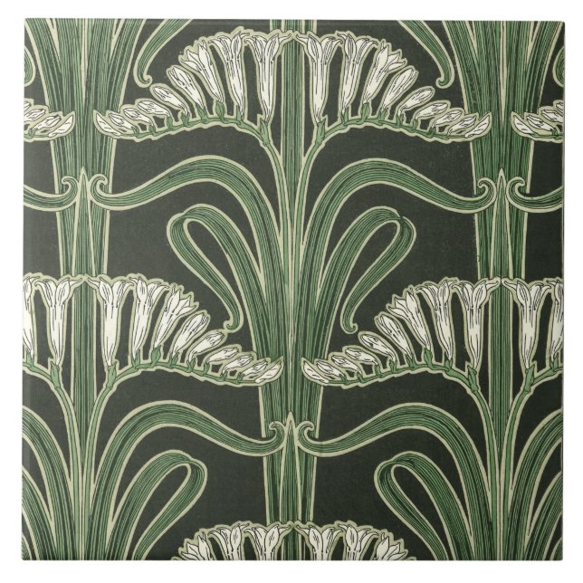 Azulejo Diseño de Art Nouveau floral (Frente)
