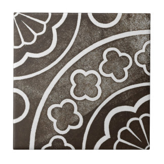 Azulejo Diseño de arte cerámico irlandés vintage - Negro