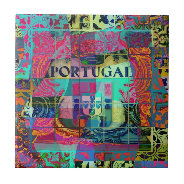 Azulejo Diseño de arte folclórico de Portugal (Frente)