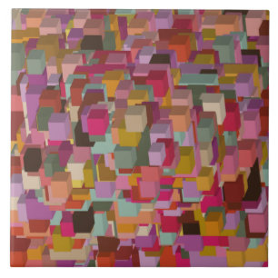 Azulejo Diseño De Banda Y Banda De Rectángulo En Multico