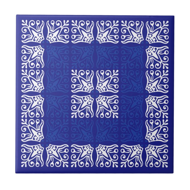 Azulejo Diseño de Bandana Azul (Frente)