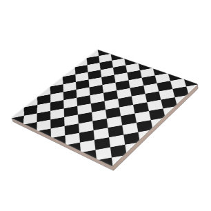 Azulejo Diseño de bandera a cuadros en blanco y negro