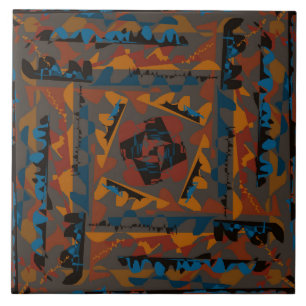 Azulejo Diseño de barrido de patrón abstracto de estilo su