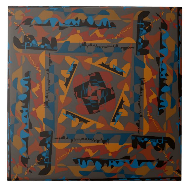 Azulejo Diseño de barrido de patrón abstracto de estilo su (Frente)