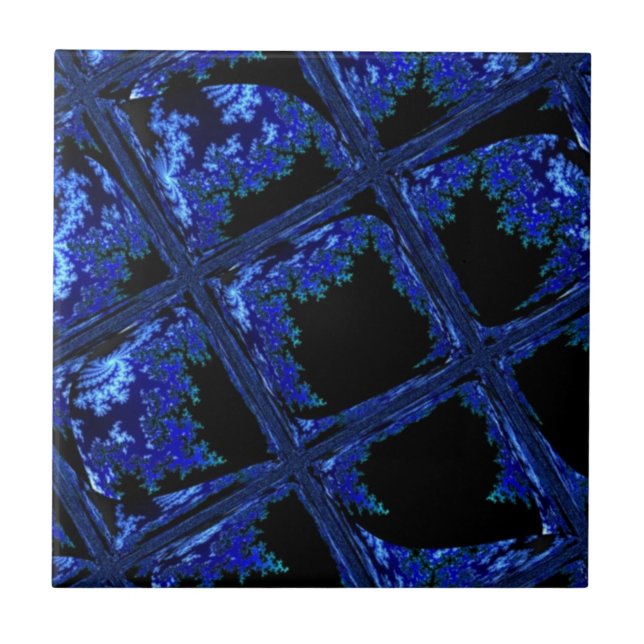 Azulejo Diseño de Bloque Azul (Frente)