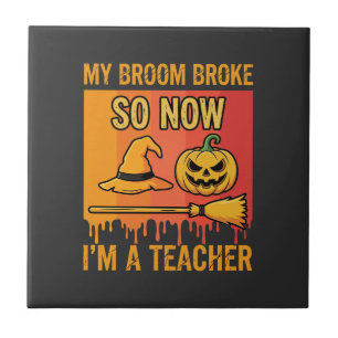 Azulejo Diseño de bruja divertida profesora de Halloween m
