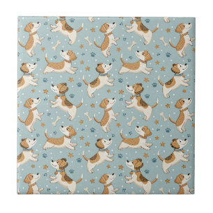 Azulejo Diseño de cachorro lindo para niños - Patrón de pe