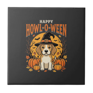 Azulejo Diseño de calabaza de perro Beagle Halloween Howl-