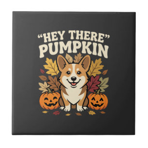 Azulejo Diseño de calabaza Hey There de Halloween para Cor